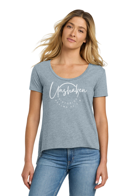 Scoop Neck T-Shirt (XS-2X) - Stonewashed Denim